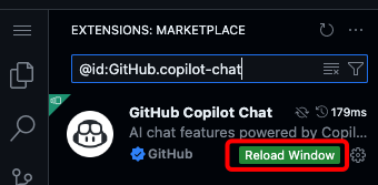 copilot extension reload